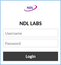Picture showing the NDL Training Labs Login Screen. 